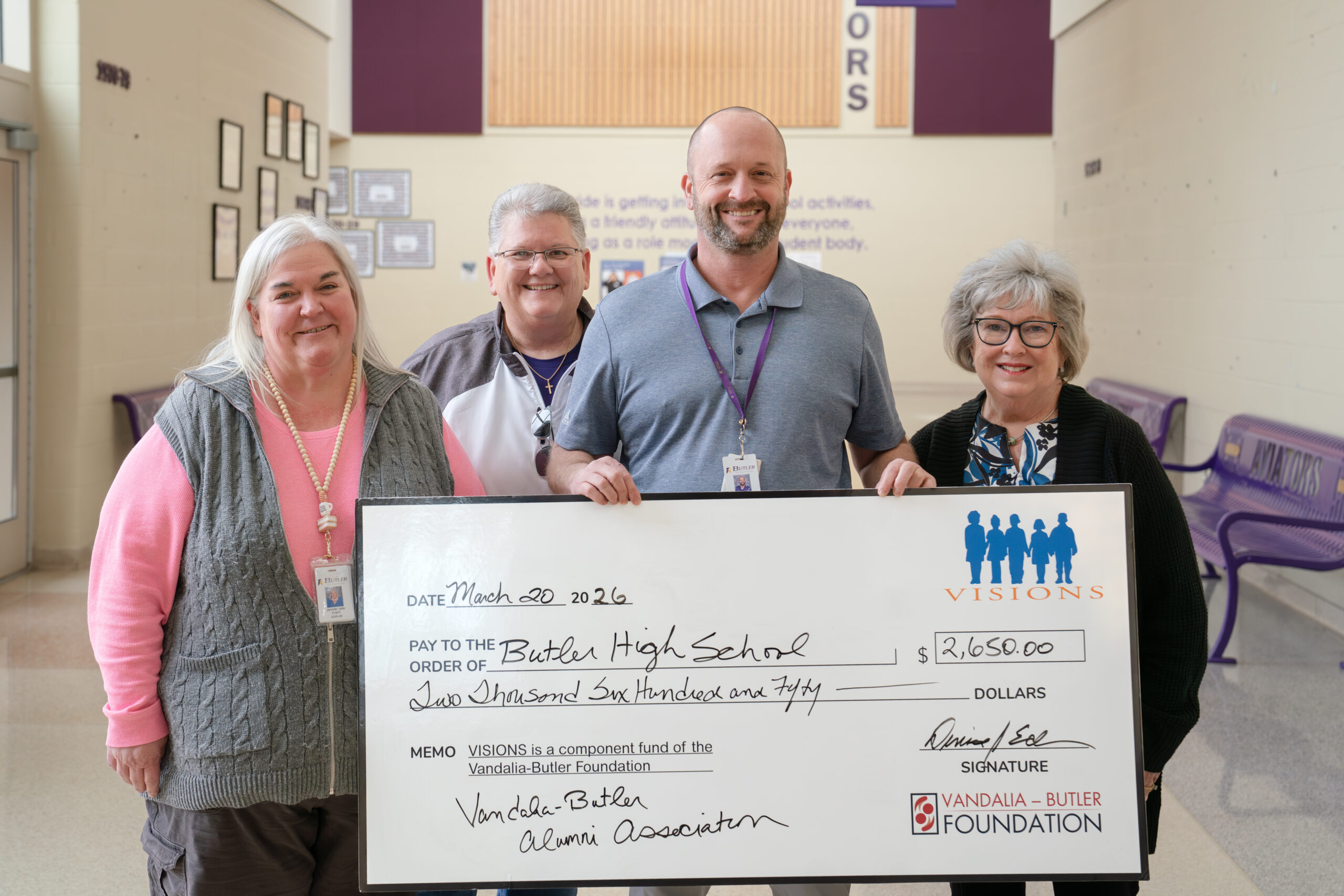 Vandalia-Butler Alumni Association VISIONS grant